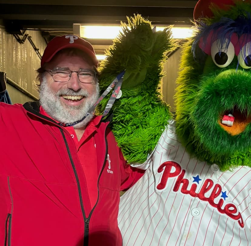 Alex with the Phillie Phanatic